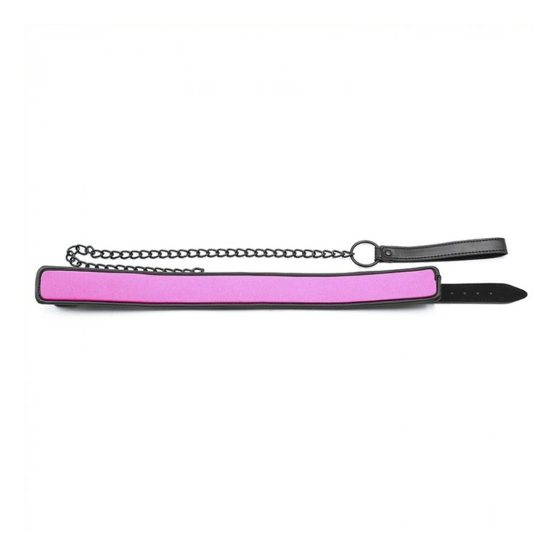 collier laisse noir rose 3
