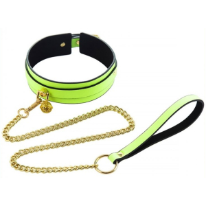 collier laisse phosphorescent luminous vert