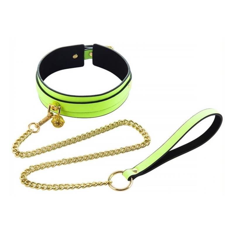 collier laisse phosphorescent luminous vert