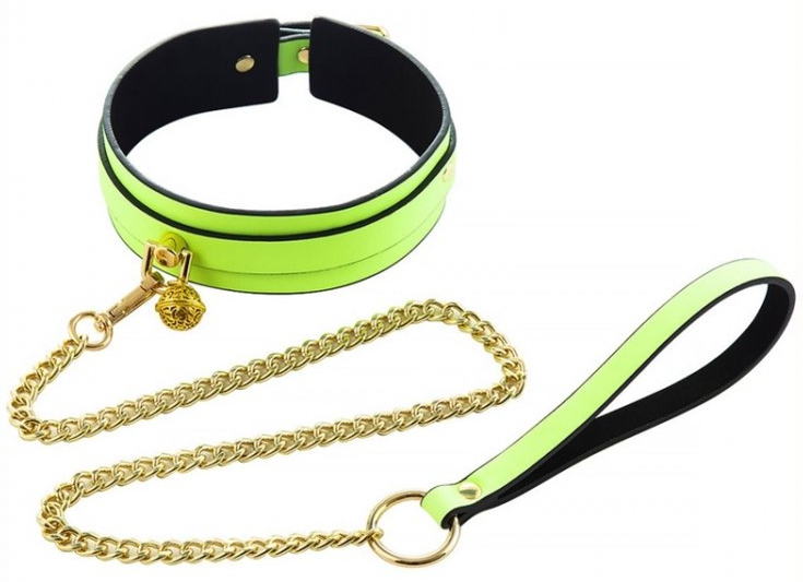 collier laisse phosphorescent luminous vert