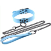 collier laisse punk bleu ciel