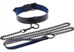 collier laisse punk bleu marine