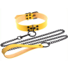 collier laisse punk jaune