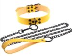 collier laisse punk jaune
