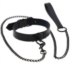 collier laisse punk noir