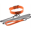 collier laisse punk orange