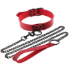 collier laisse punk rouge