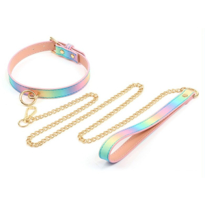 collier laisse sm laser rose