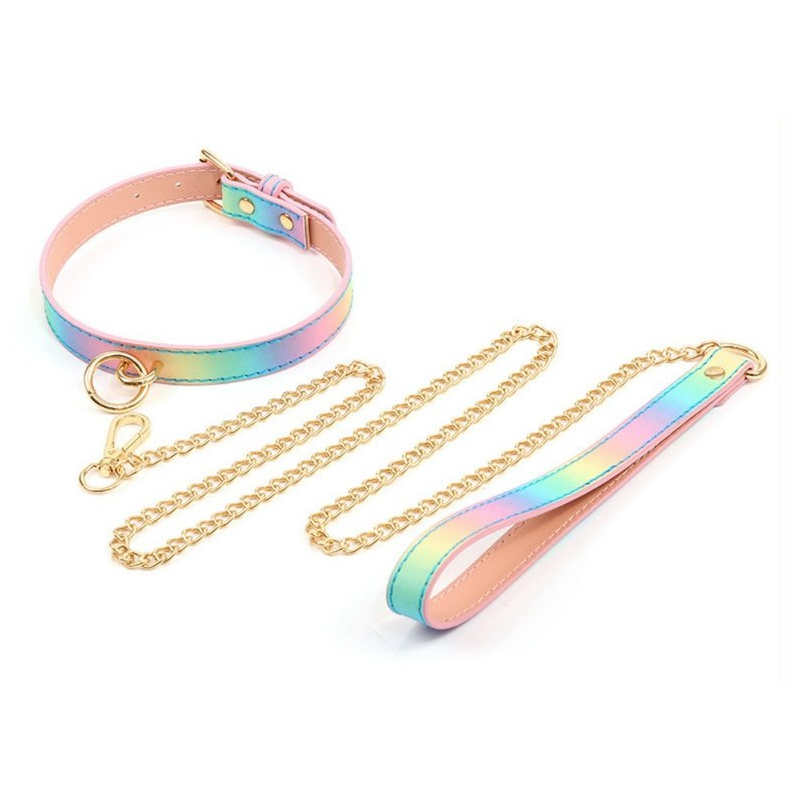 collier laisse sm laser rose