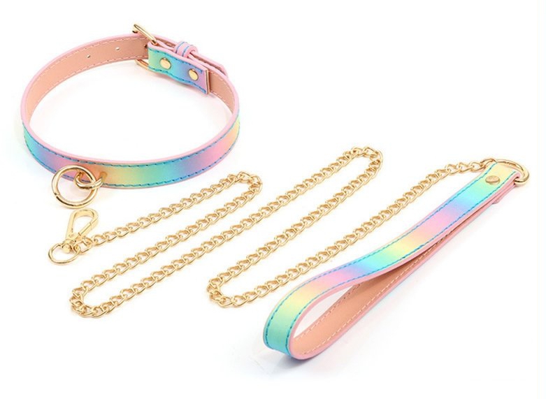 collier laisse sm laser rose