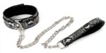 collier laisse snakine noir argente