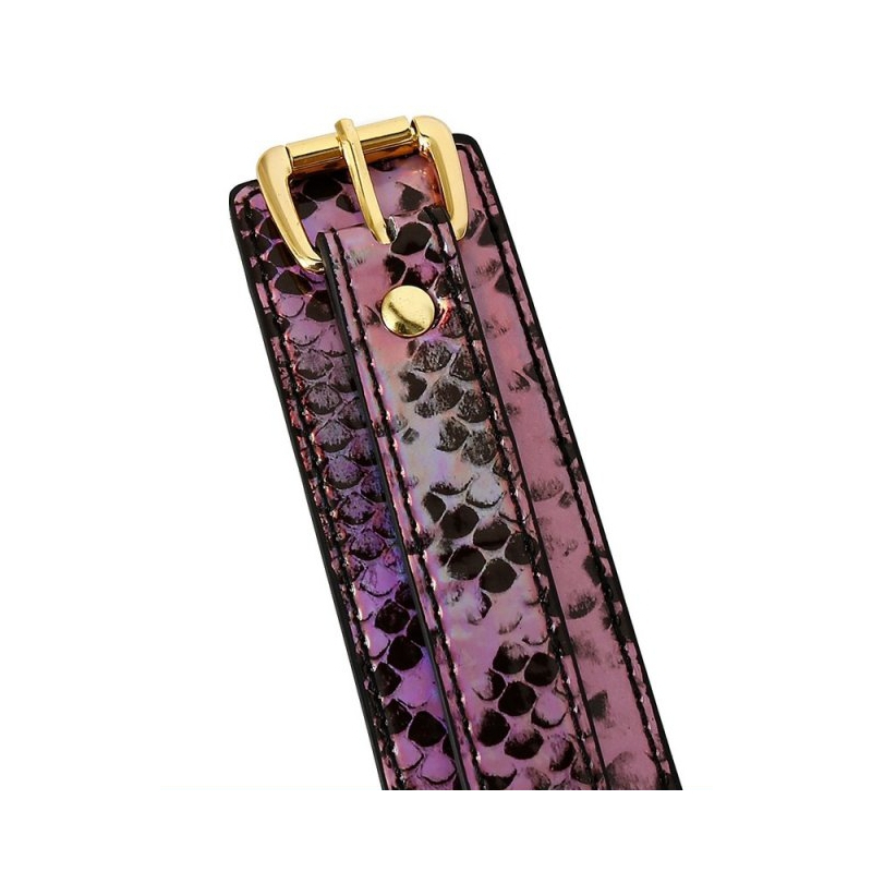 collier laisse snakine noir rose 3
