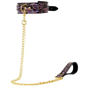 collier laisse snakine noir rose