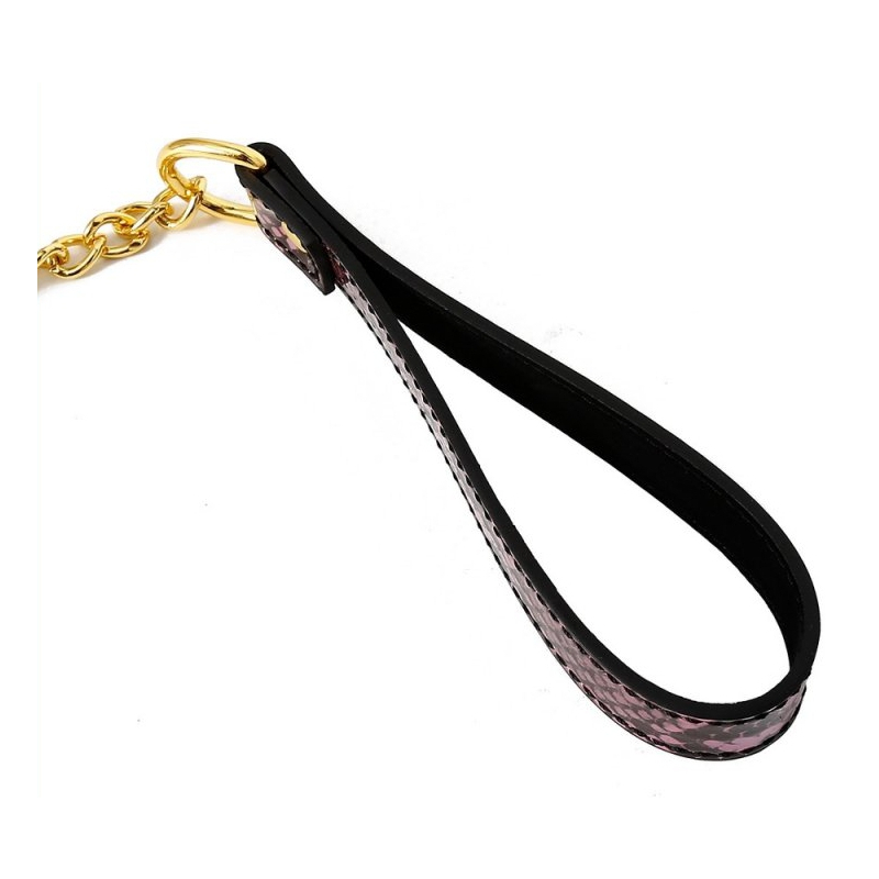 collier laisse snakine noir rose 4
