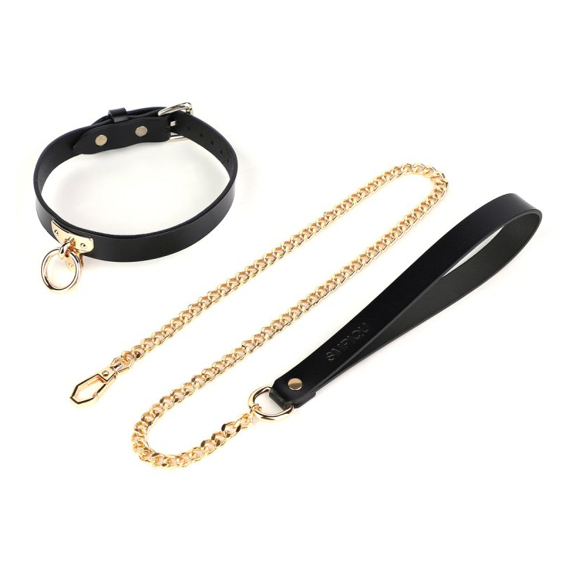 collier laisse tee ring noir