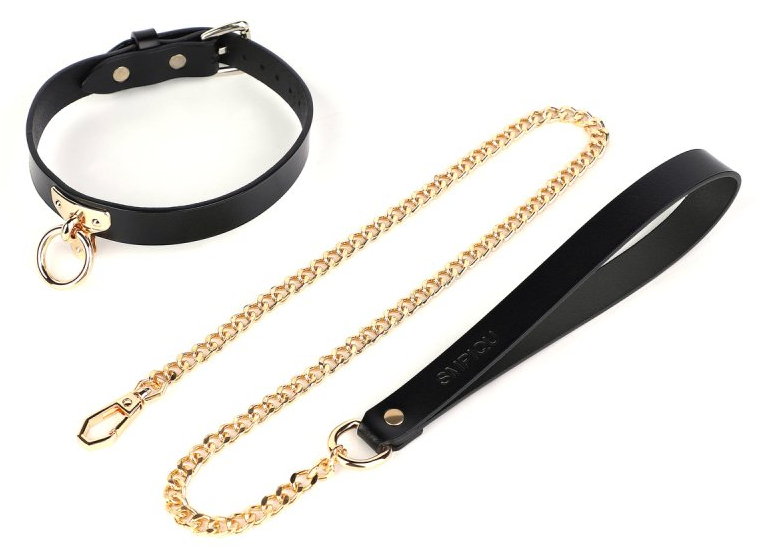 collier laisse tee ring noir
