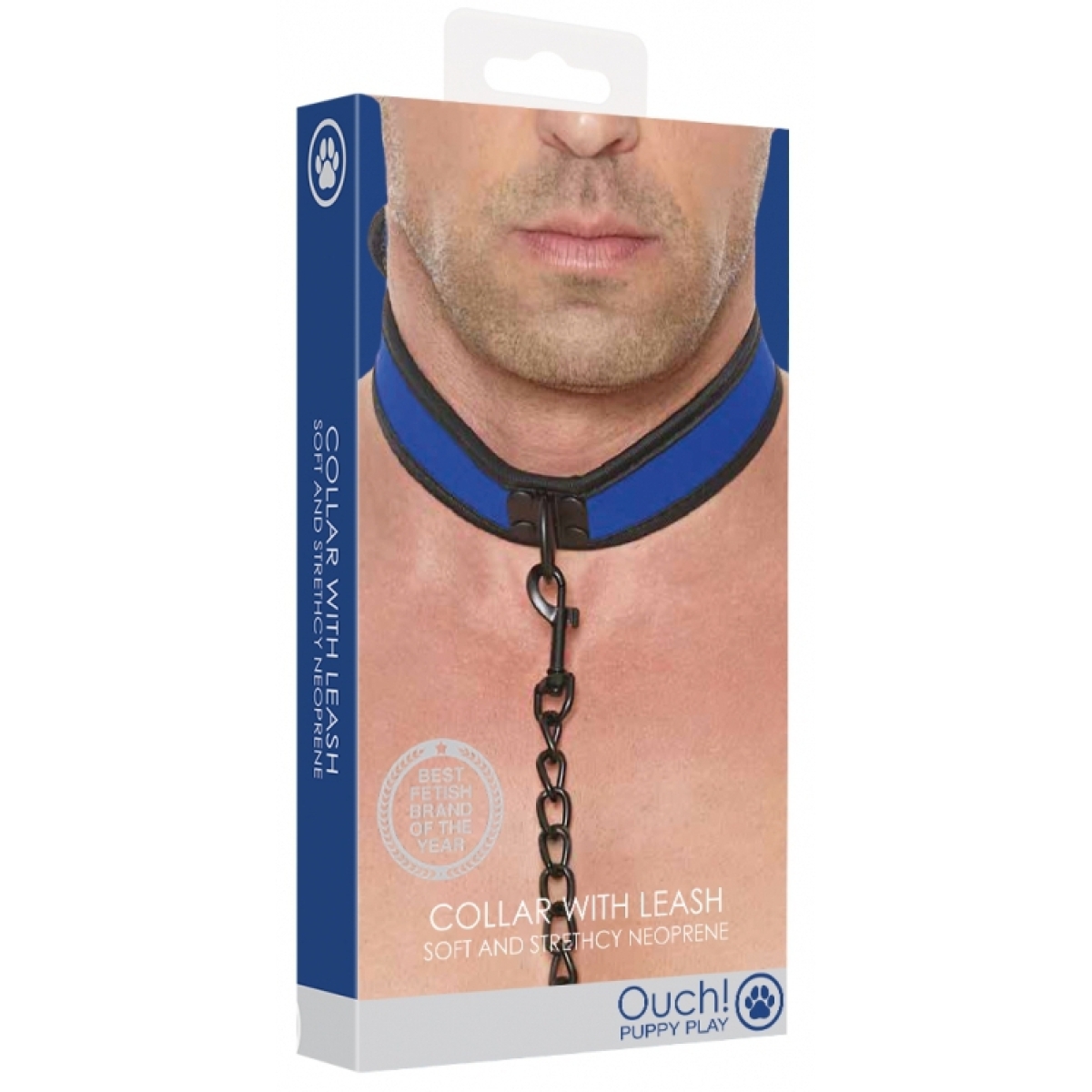 collier neoprene ouch puppy bleu 1