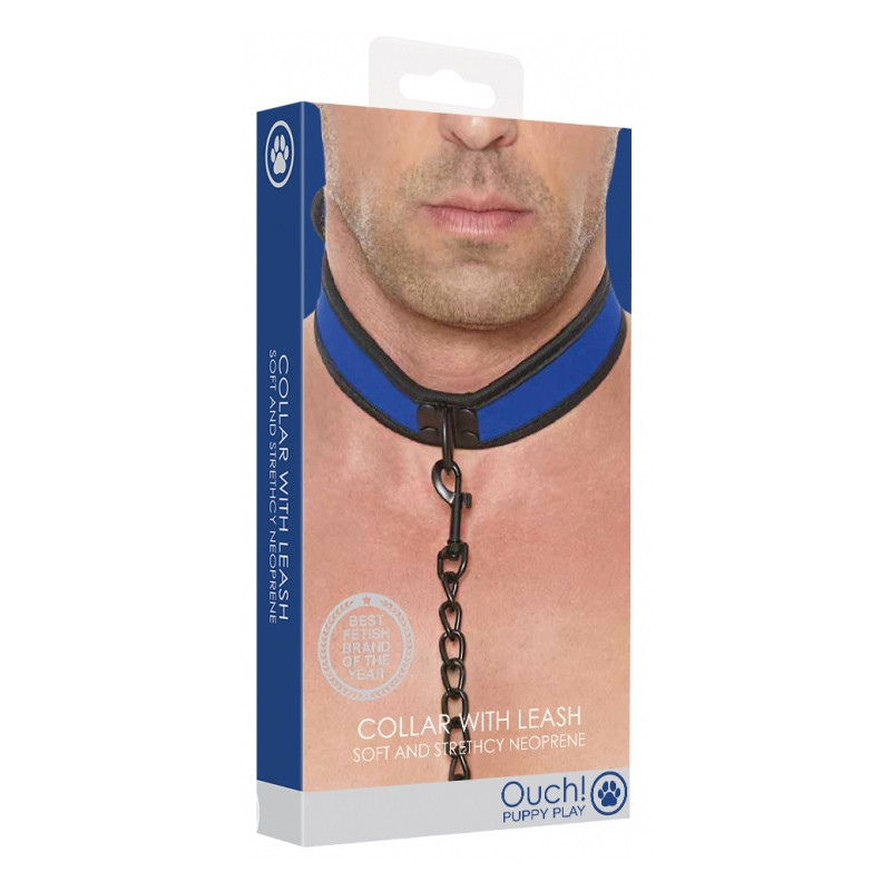 collier neoprene ouch puppy bleu 1