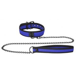 collier neoprene ouch puppy bleu