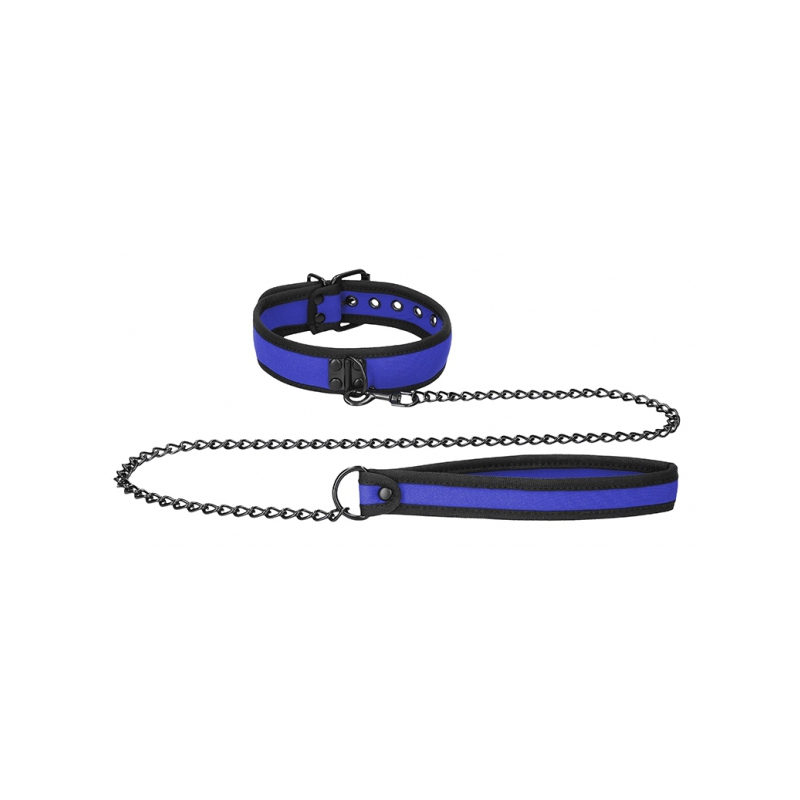 collier neoprene ouch puppy bleu