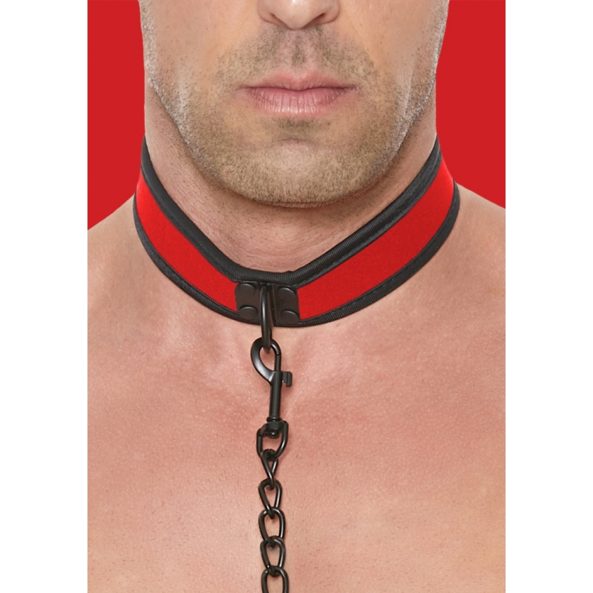 collier neoprene ouch puppy rouge 3