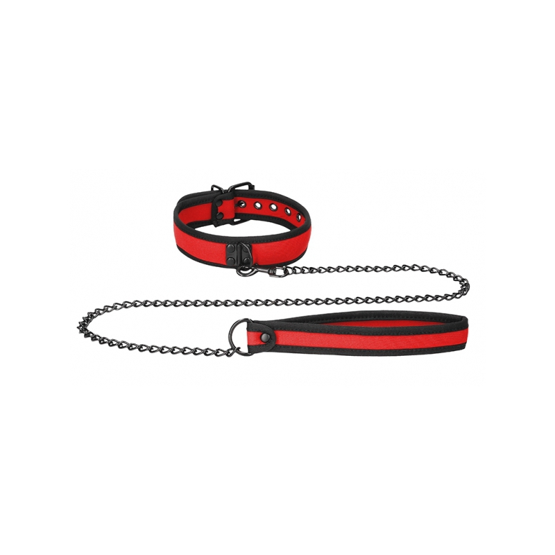 collier neoprene ouch puppy rouge
