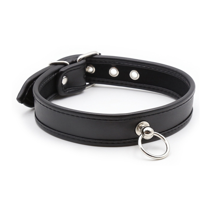 collier o ring simili noir