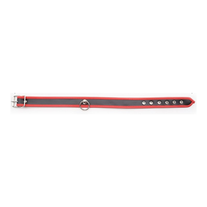 collier o ring simili noir rouge 1