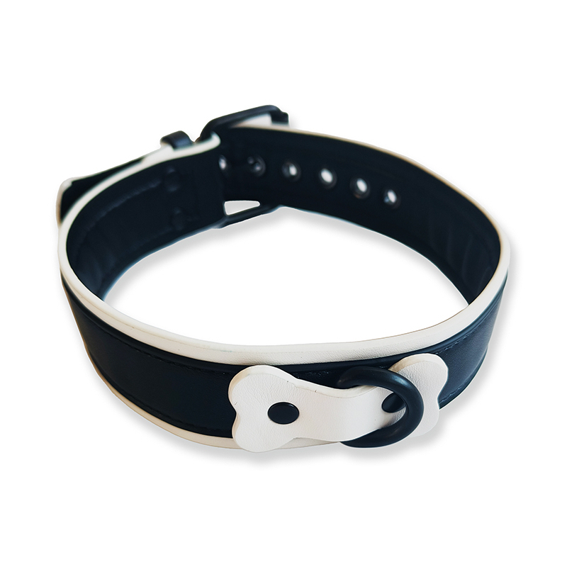 collier puppy collar noir blanc