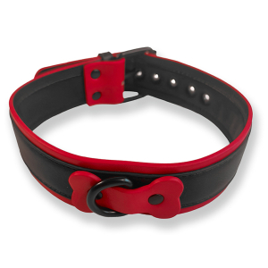 collier puppy collar noir rouge