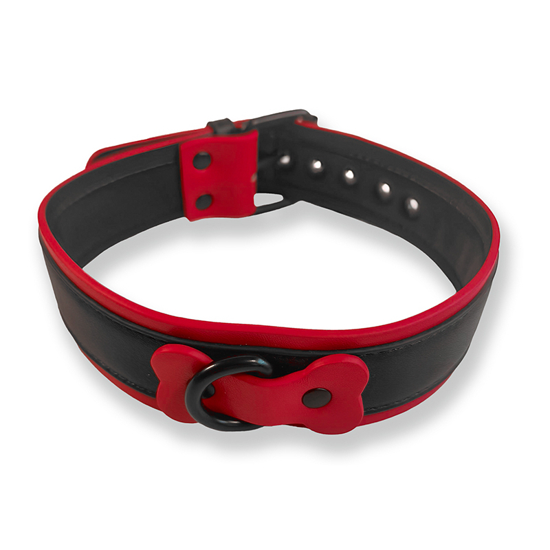 collier puppy collar noir rouge