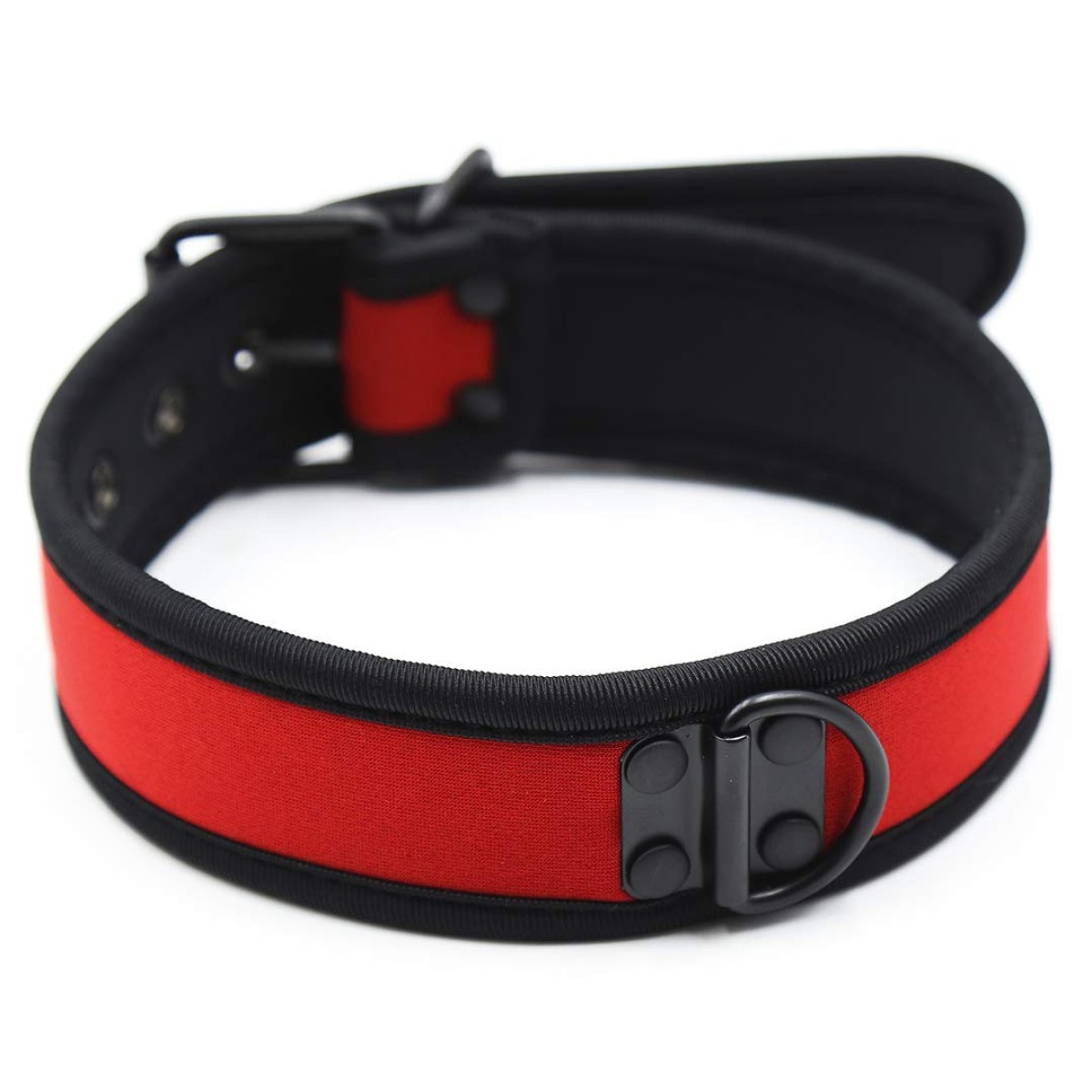 collier puppy neoprene rouge