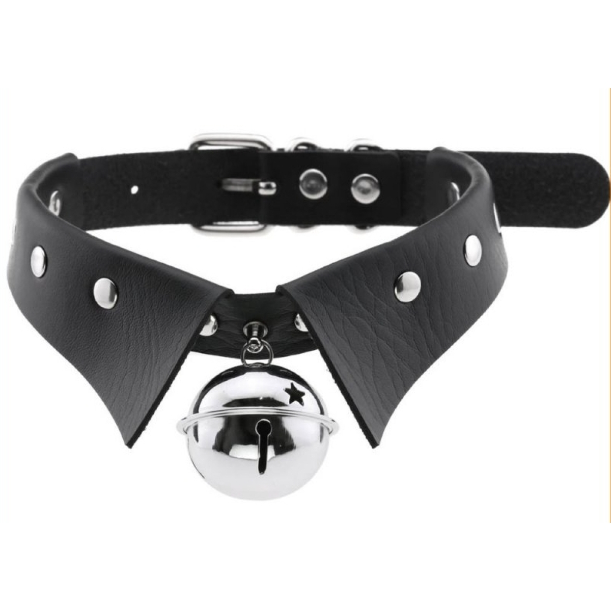 collier ras de cou avec grelot jing noir 2