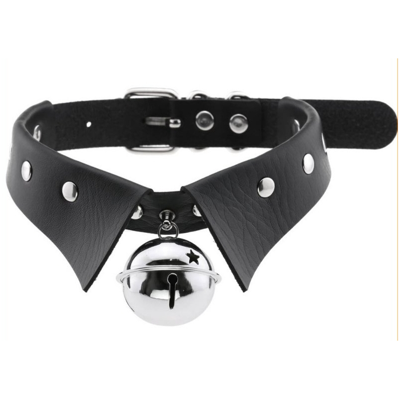 collier ras de cou avec grelot jing noir 2