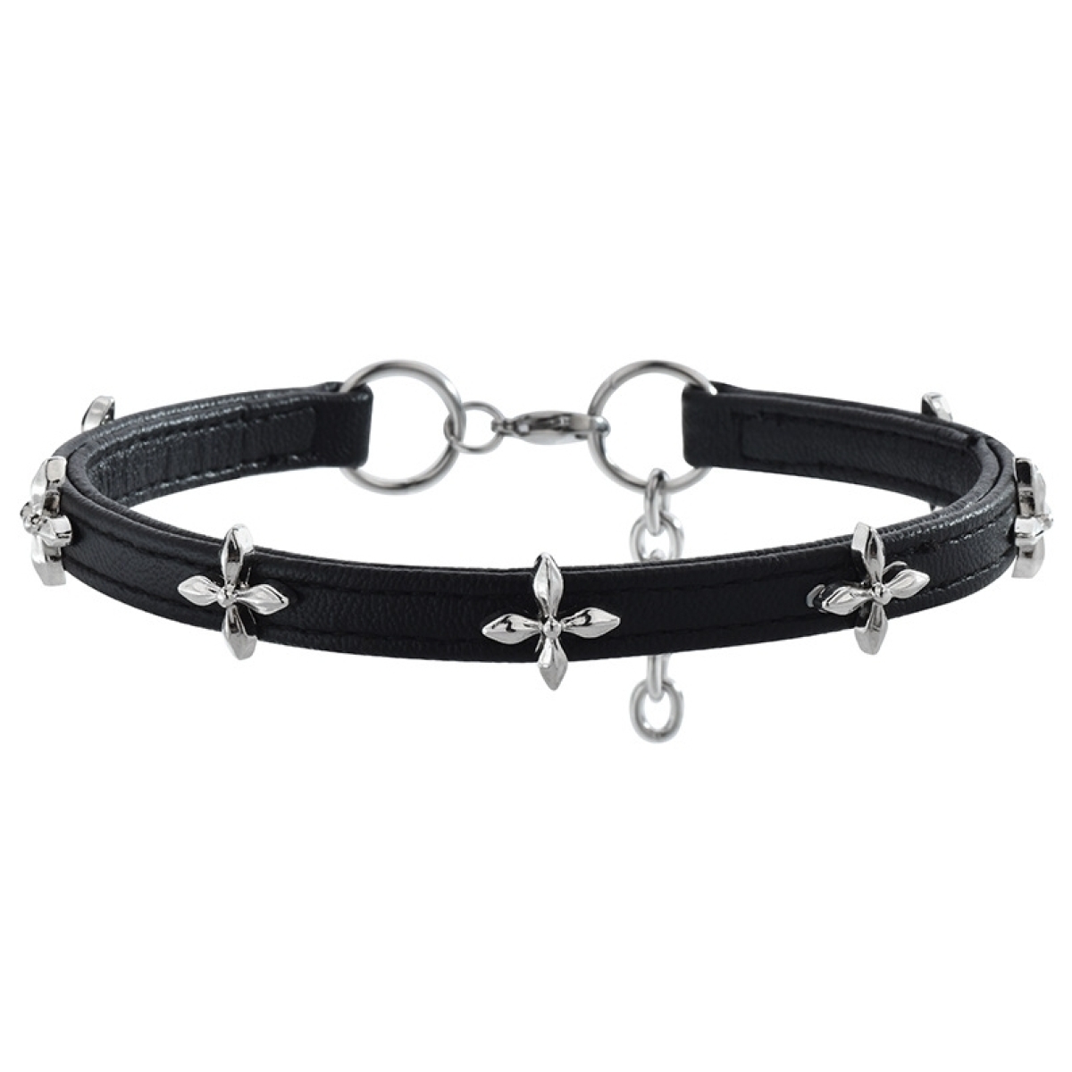collier ras de cou fin cross flow noir 1