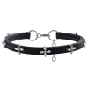 collier ras de cou fin cross flow noir