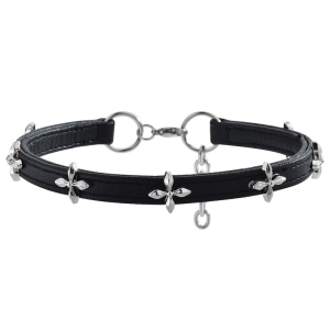collier ras de cou fin cross flow noir
