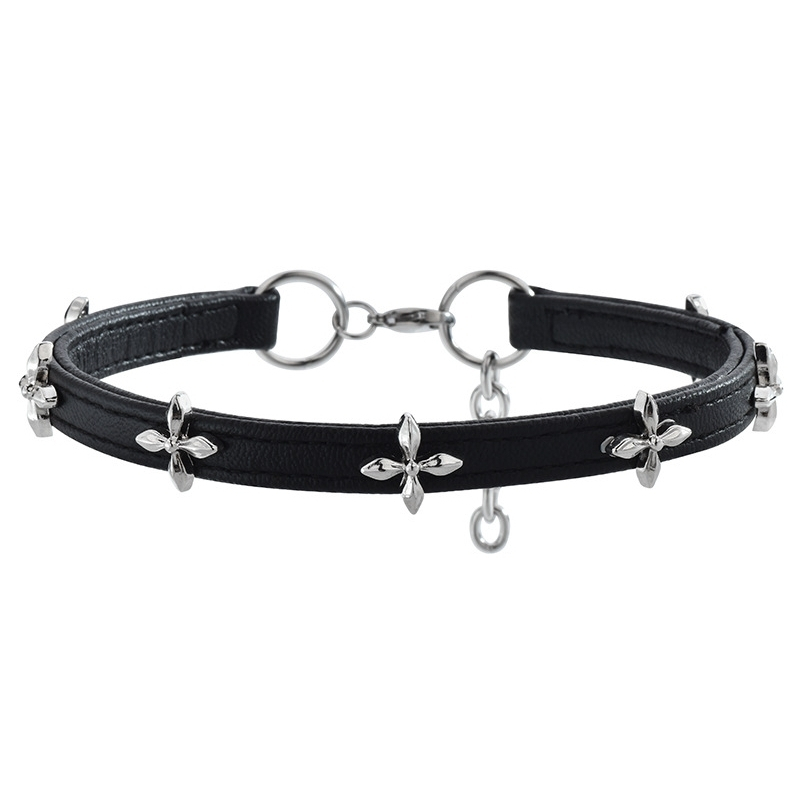 collier ras de cou fin cross flow noir