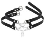 collier ras de cou pendant lock noir 4