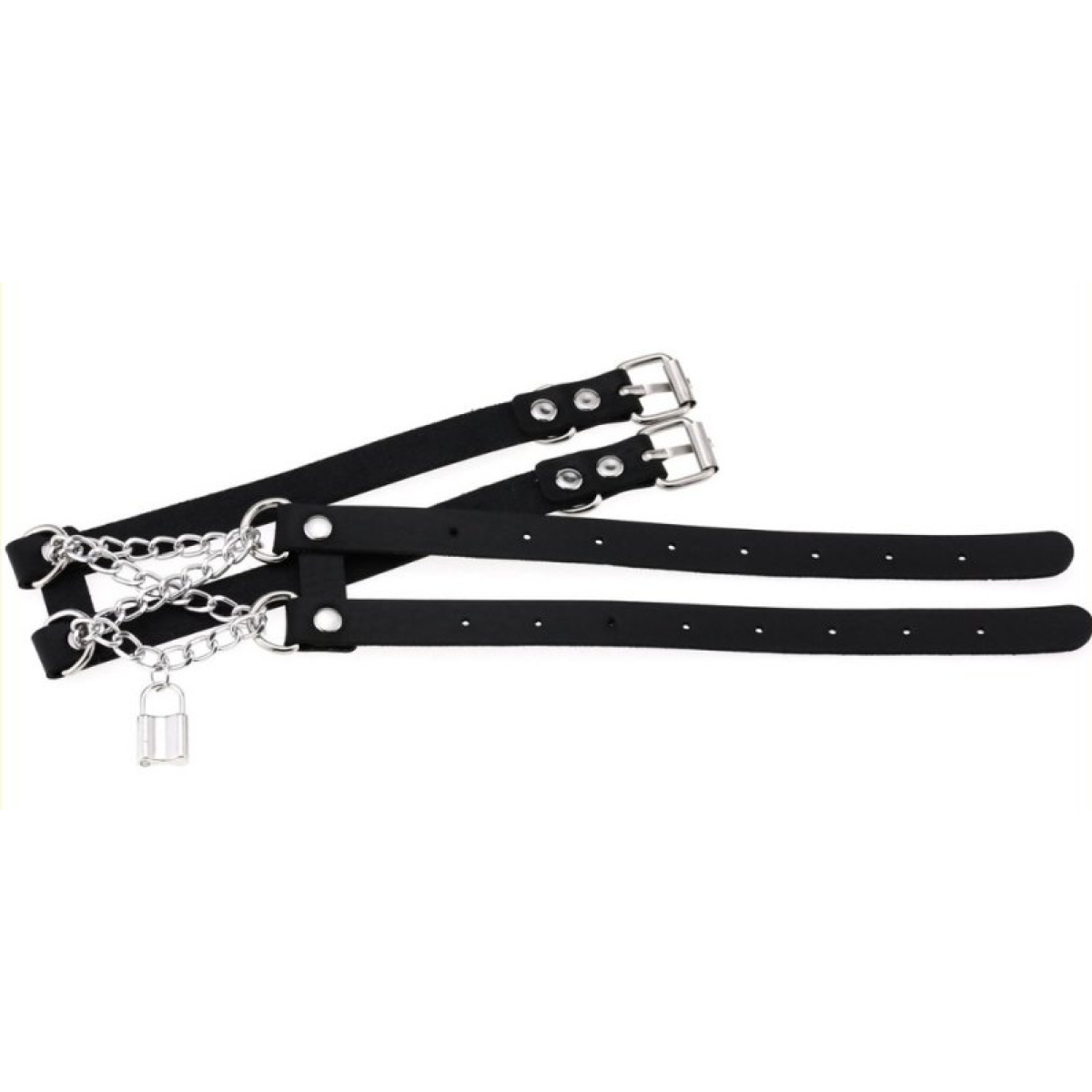 collier ras de cou pendant lock noir 5