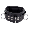 collier rembourre en cuir avec anneaux d noir 1 6