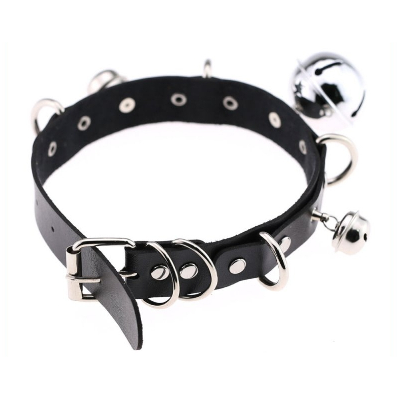 collier sexy avec grelots noir 1