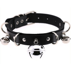 collier sexy avec grelots noir