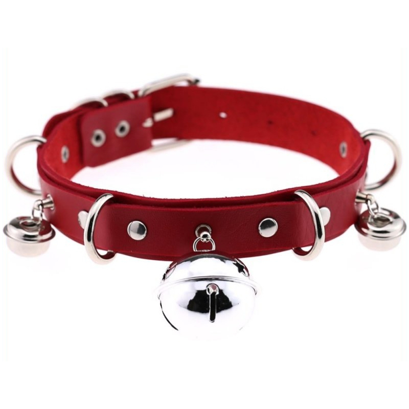 collier sexy avec grelots rouge
