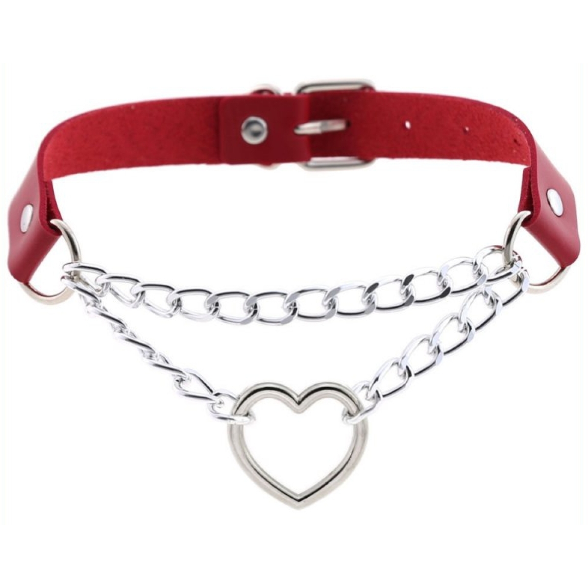 collier sexy heart chain rouge 1
