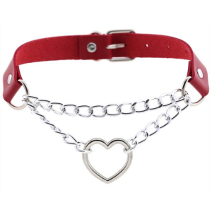 collier sexy heart chain rouge