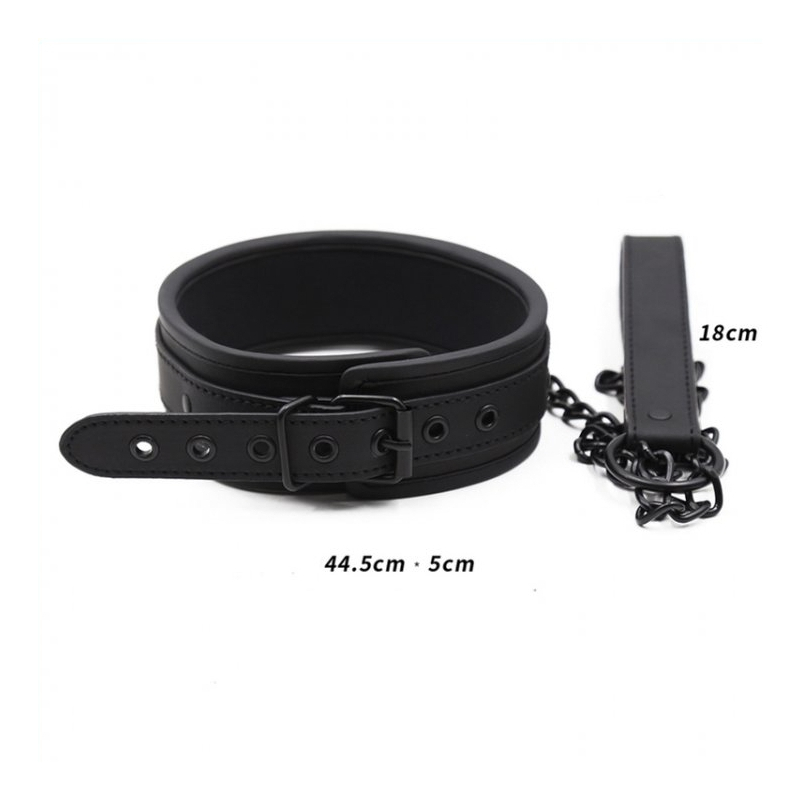 collier soumission avec laisse noir 4