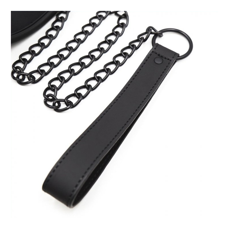 collier soumission avec laisse noir 5