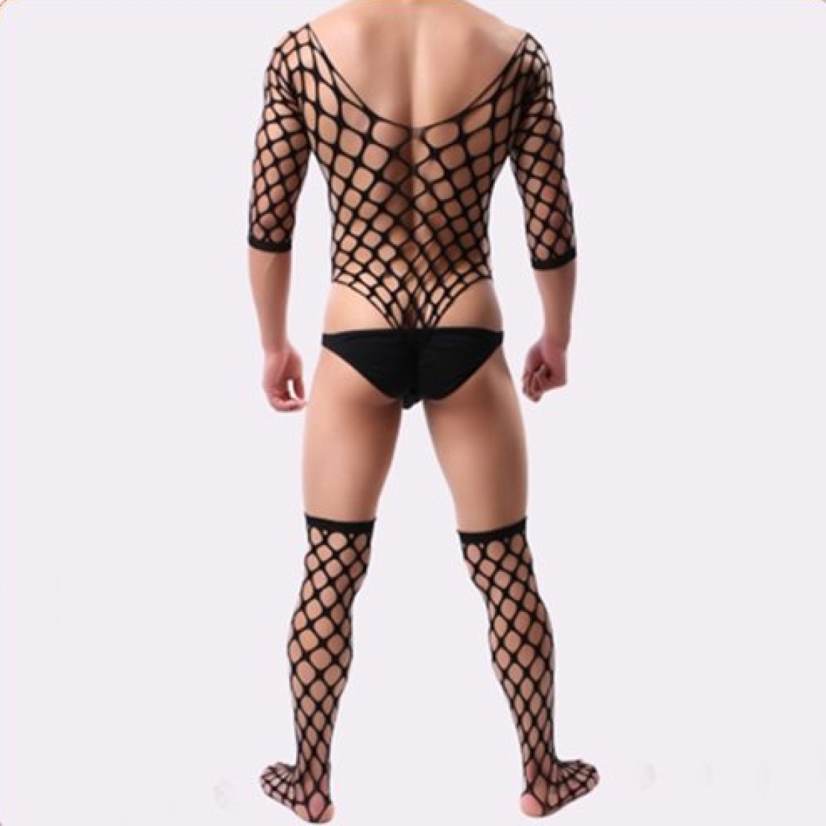 combi filet avec chaussettes noir 1