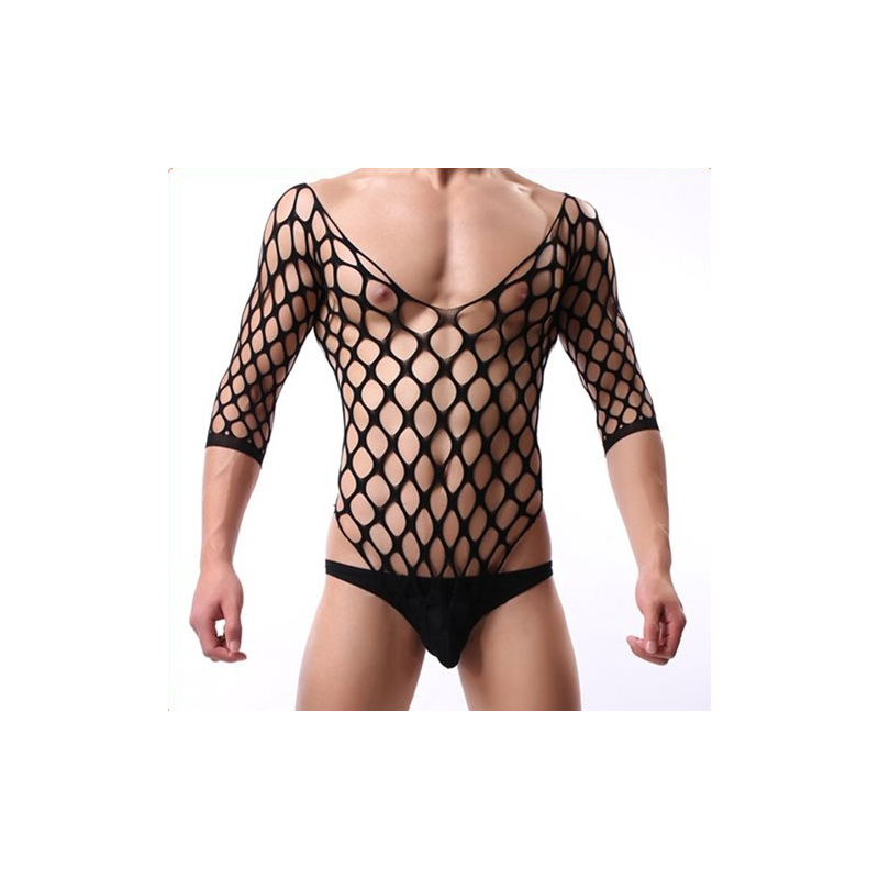 combi filet avec chaussettes noir 3